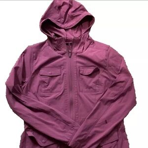Eddie Bauer Women Travex Lightweight Nylon Hooded Windbreaker Parka Jacket Small